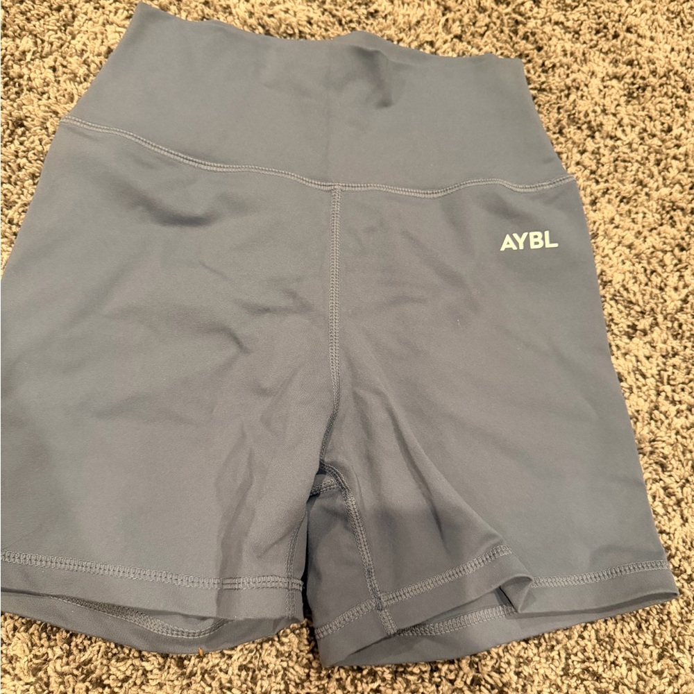BNWOT AYBL High-Rise Bike Shorts in Steel Blue
